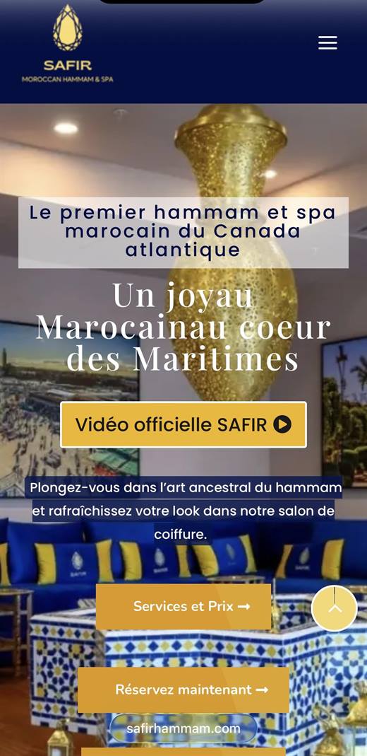 Avant : ancien site de SAFIR Hammam, chargé et sans bouton de réservation visible