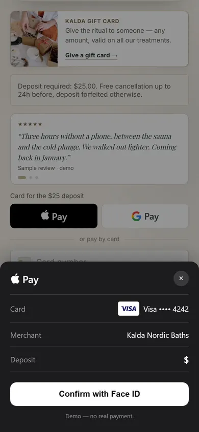Kalda: pay the deposit